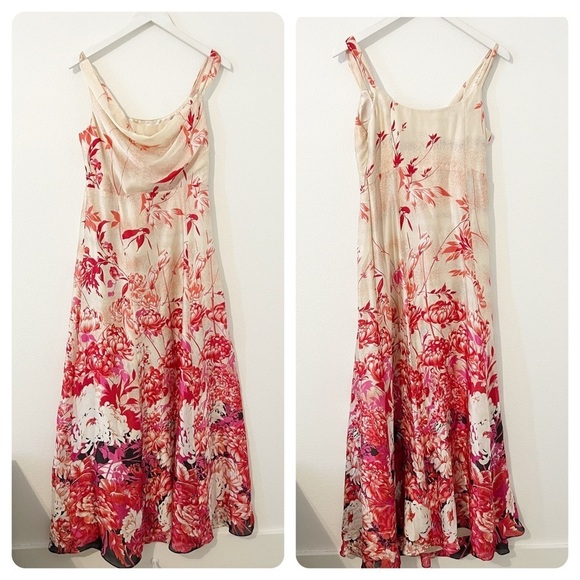 NWT NEW Monsoon Silk Suki Floral Maxi Dress Red Sleeveless Size US 8 - Picture 1 of 5